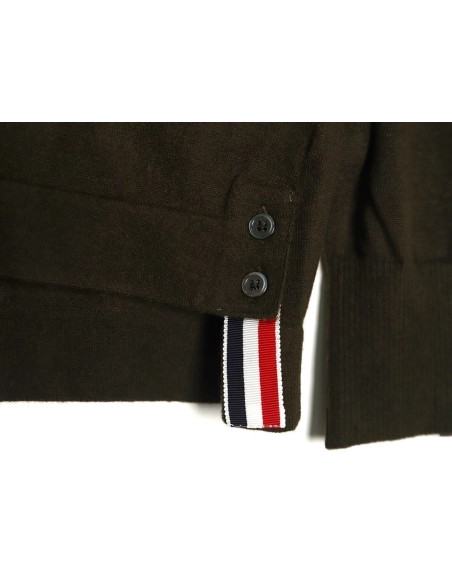 Thom Browne sleeve patch Australian wool collar cardigan,Thom Browne