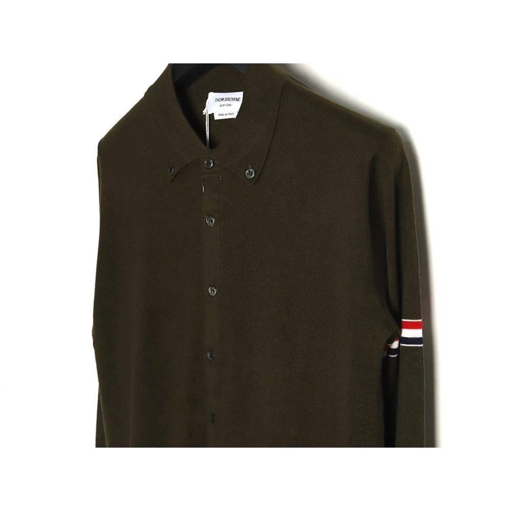 Thom Browne sleeve patch Australian wool collar cardigan,Thom Browne