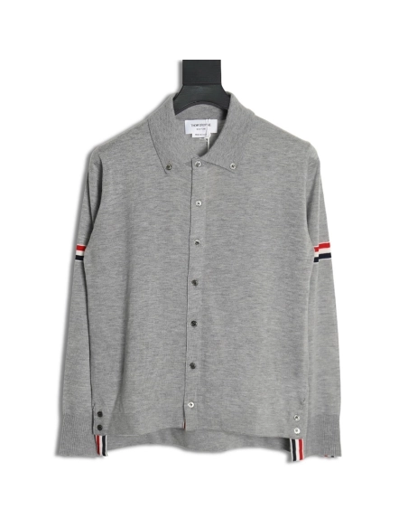 Thom Browne sleeve patch Australian wool collar cardigan TSK1,Thom Browne