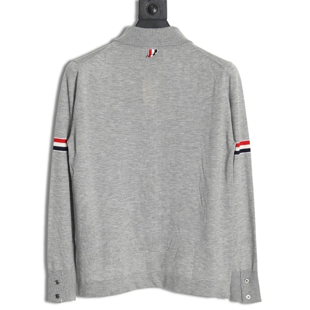 Thom Browne sleeve patch Australian wool collar cardigan TSK1,Thom Browne
