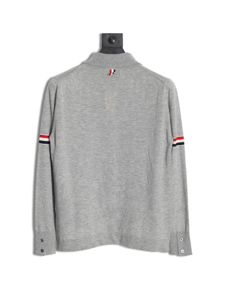 Thom Browne sleeve patch Australian wool collar cardigan TSK1,Thom Browne