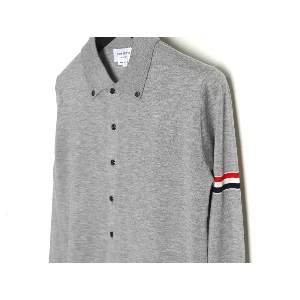 Thom Browne sleeve patch Australian wool collar cardigan TSK1,Thom Browne
