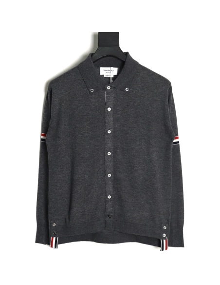 Thom Browne sleeve patch Australian wool collar cardigan TSK2,Thom Browne