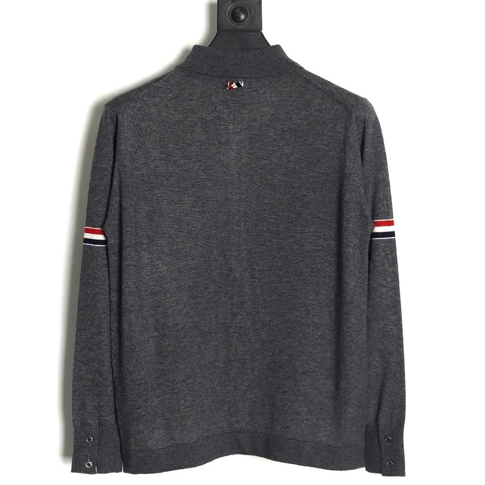 Thom Browne sleeve patch Australian wool collar cardigan TSK2,Thom Browne