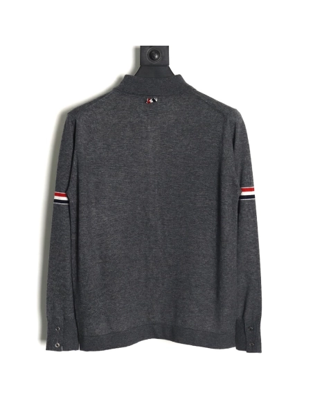 Thom Browne sleeve patch Australian wool collar cardigan TSK2,Thom Browne