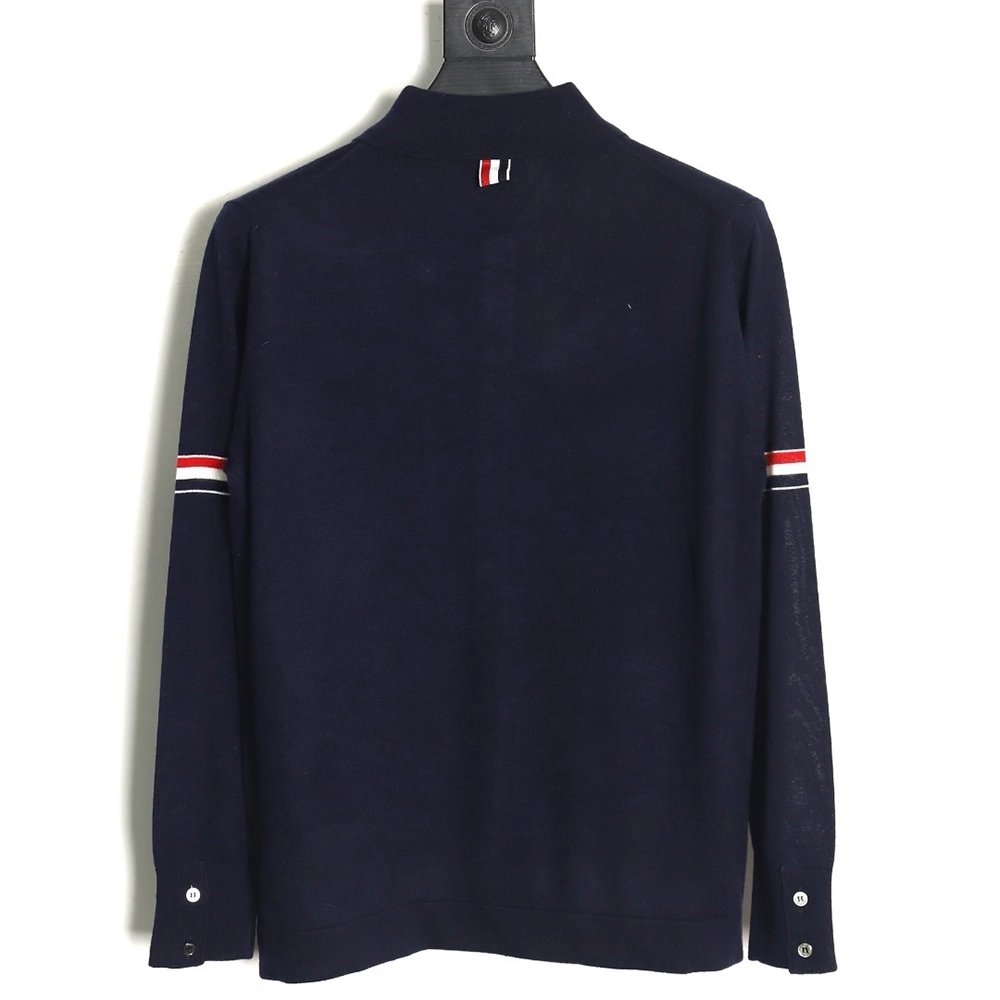 Thom Browne sleeve patch Australian wool collar cardigan TSK4,Thom Browne