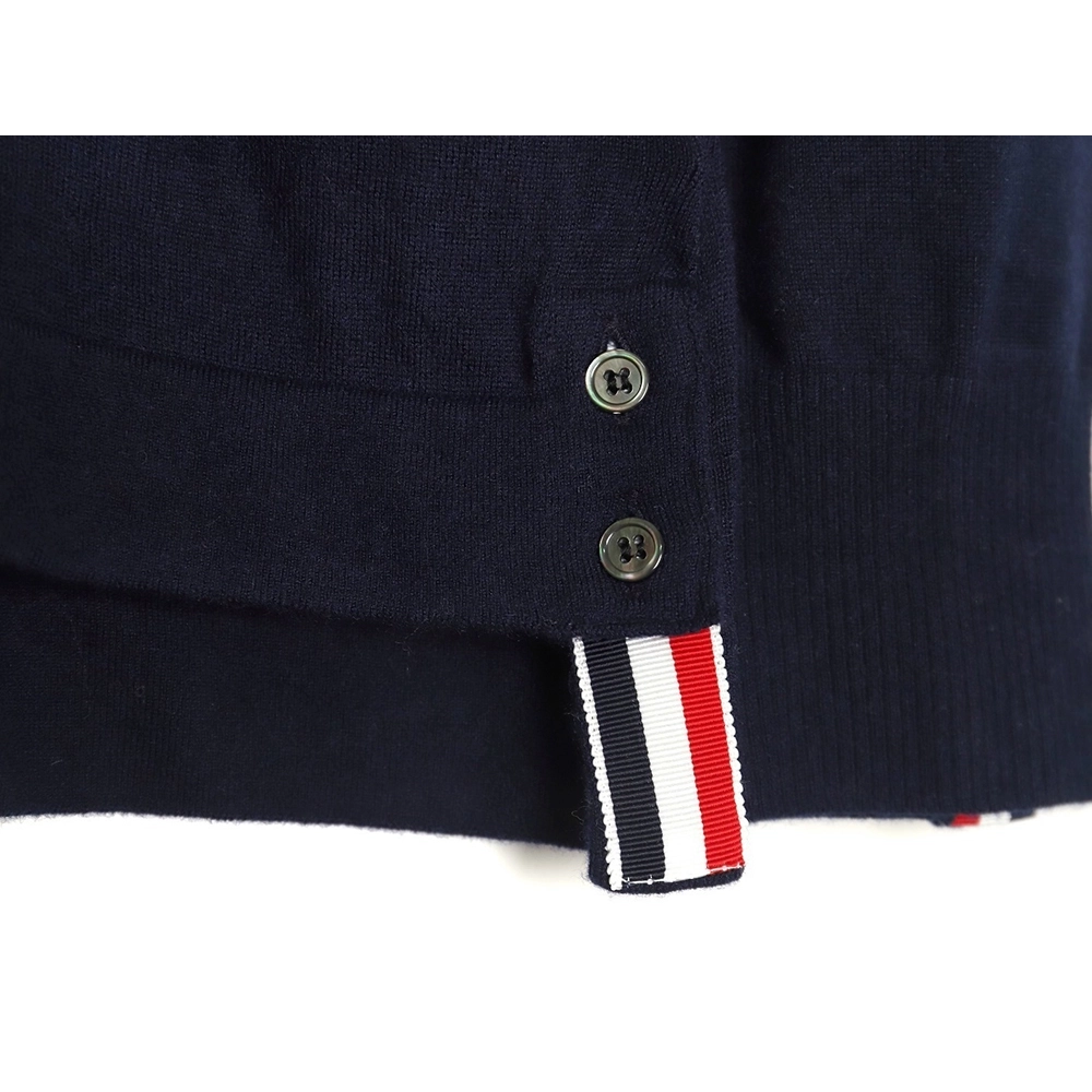 Thom Browne sleeve patch Australian wool collar cardigan TSK4,Thom Browne