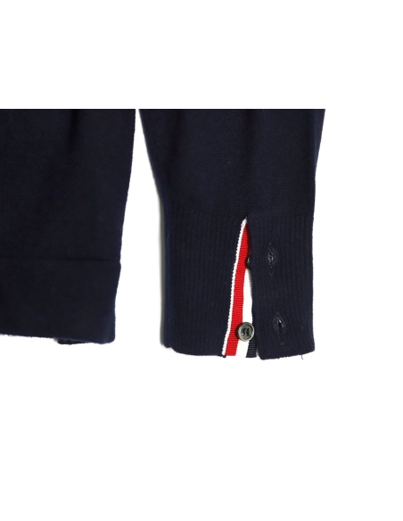 Thom Browne sleeve patch Australian wool collar cardigan TSK4,Thom Browne