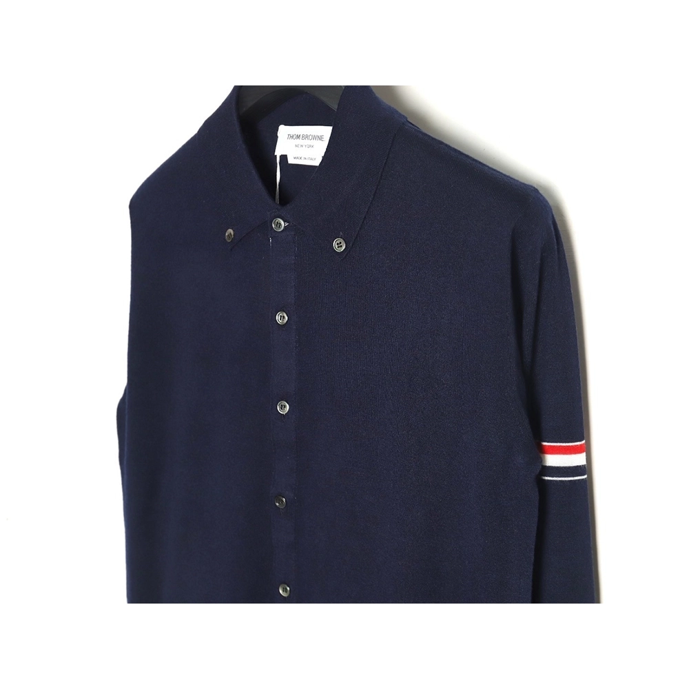 Thom Browne sleeve patch Australian wool collar cardigan TSK4,Thom Browne