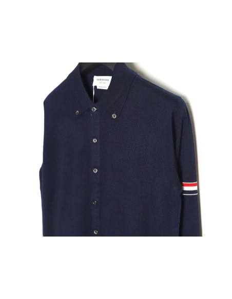 Thom Browne sleeve patch Australian wool collar cardigan TSK4,Thom Browne