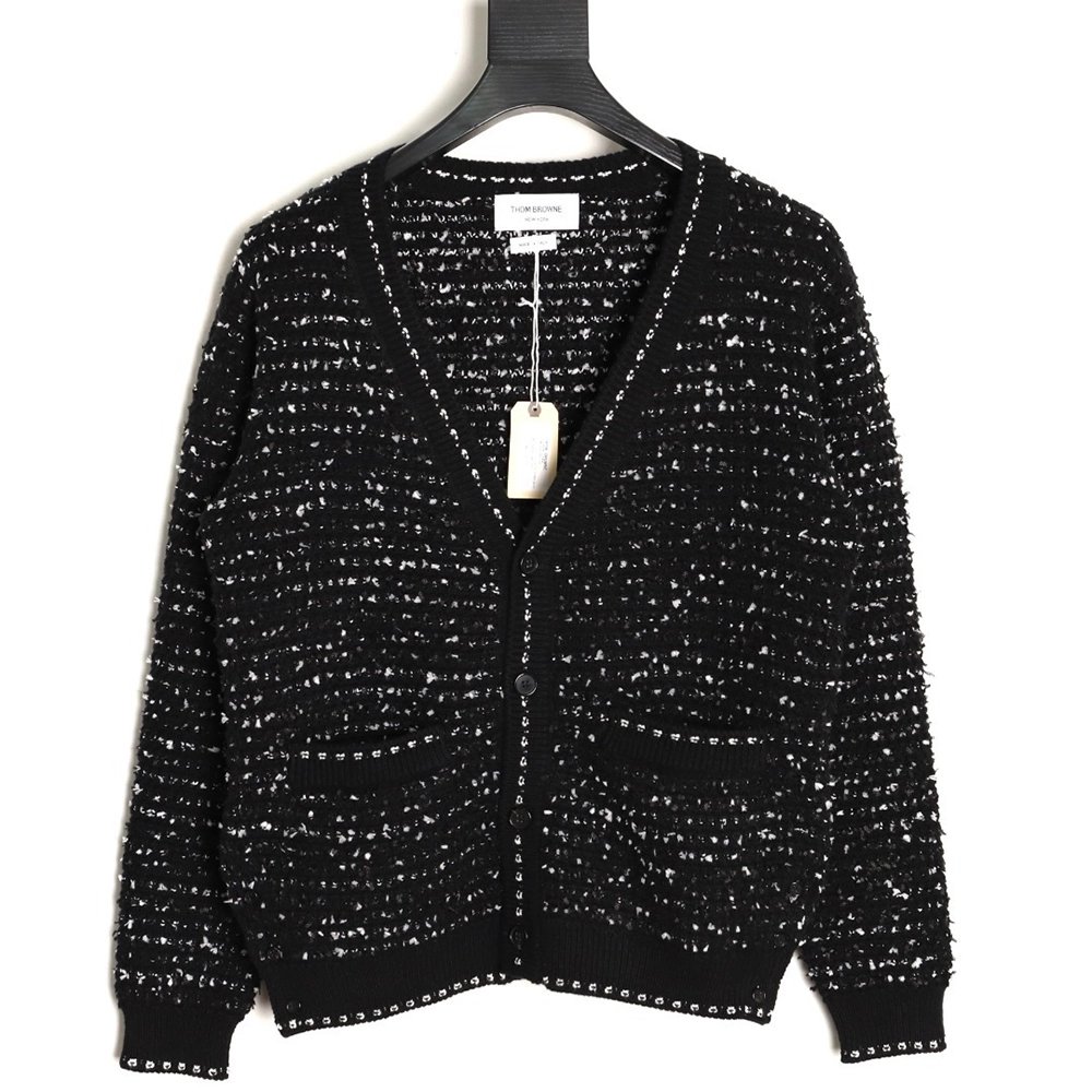 Thom Browne Chanel-Style Tweed Knit Cardigan,Thom Browne