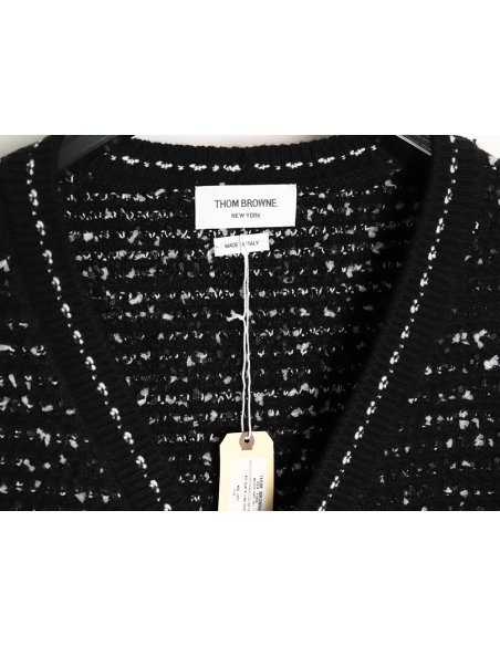 Thom Browne Chanel-Style Tweed Knit Cardigan,Thom Browne