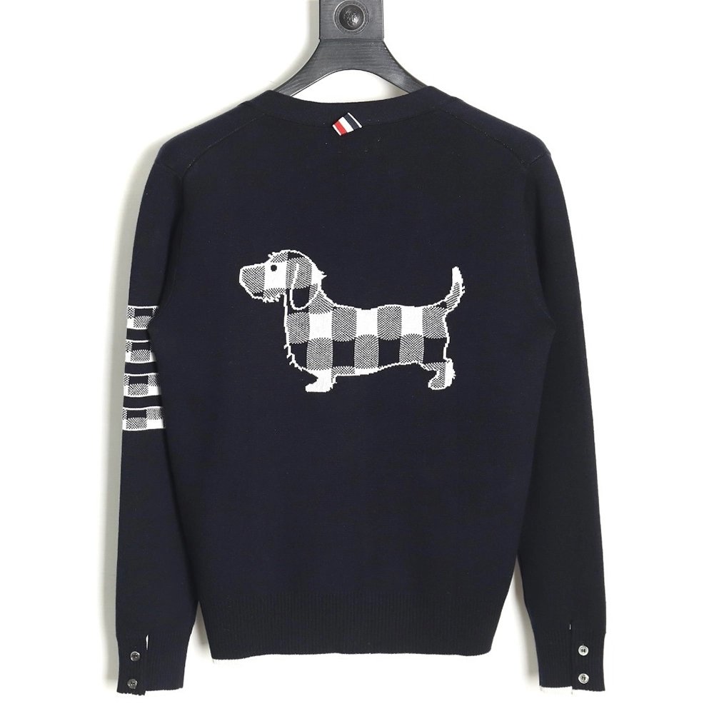 Thom Browne Plaid Dachshund Cardigan TSK1,Thom Browne
