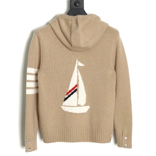 Thom Browne sailboat wool hooded jacket,Thom Browne