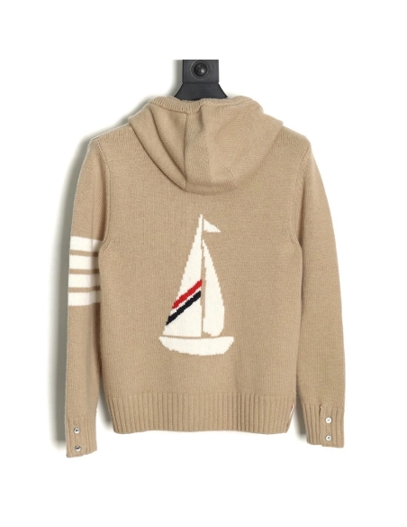Thom Browne sailboat wool hooded jacket,Thom Browne