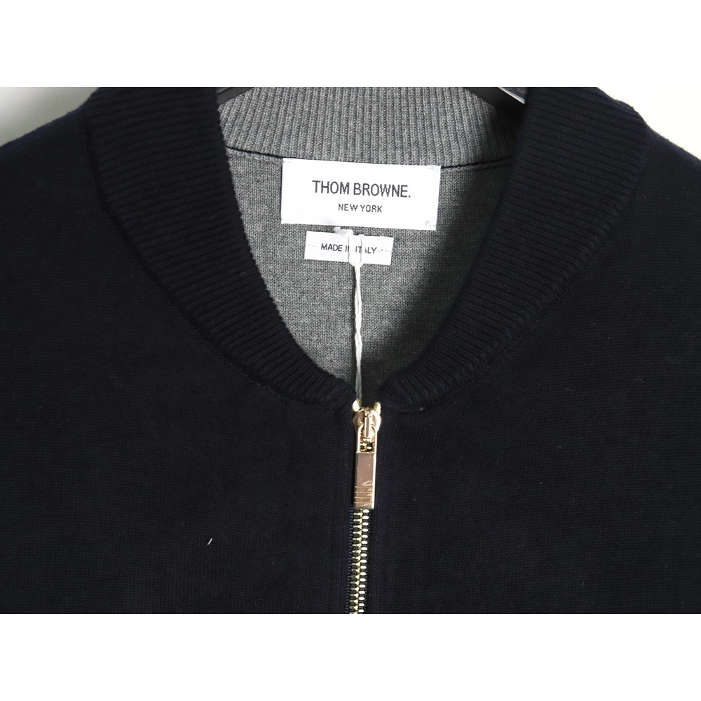 Thom Browne Peacock-Zip Baseball Jacket,Thom Browne