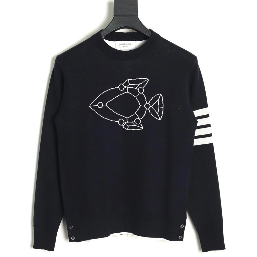 Thom Browne Submarine Jacquard Crewneck Sweater TSK1,Thom Browne