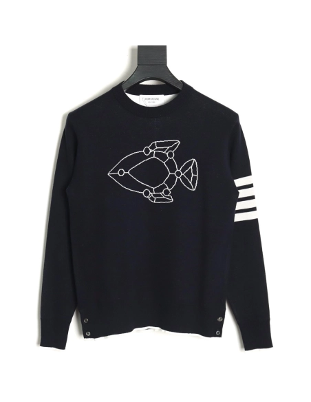 Thom Browne Submarine Jacquard Crewneck Sweater TSK1,Thom Browne