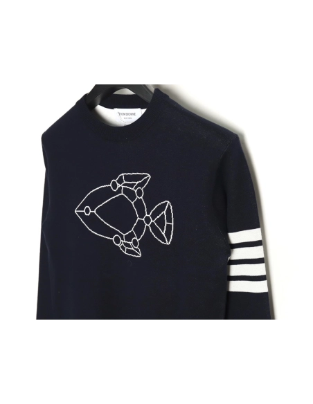 Thom Browne Submarine Jacquard Crewneck Sweater TSK1,Thom Browne