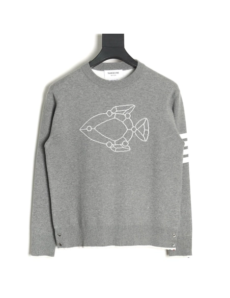 Thom Browne Submarine Jacquard Crewneck Sweater,Thom Browne