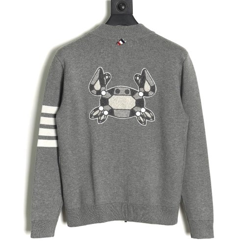 Thom Browne Crab-Zip Baseball Jacket,Thom Browne