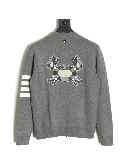 Thom Browne Crab-Zip Baseball Jacket,Thom Browne