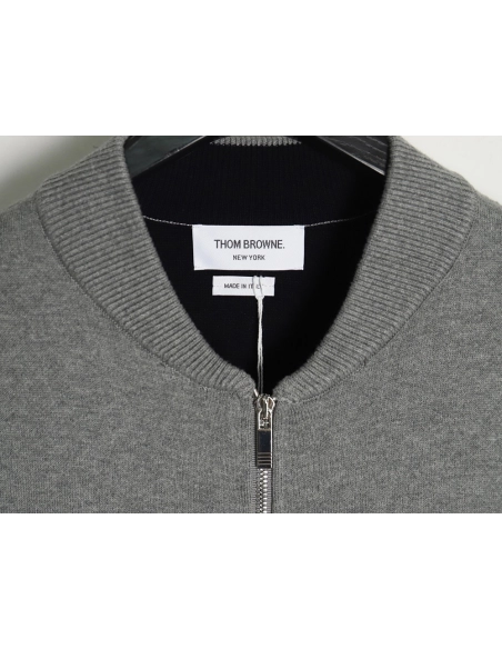Thom Browne Crab-Zip Baseball Jacket,Thom Browne
