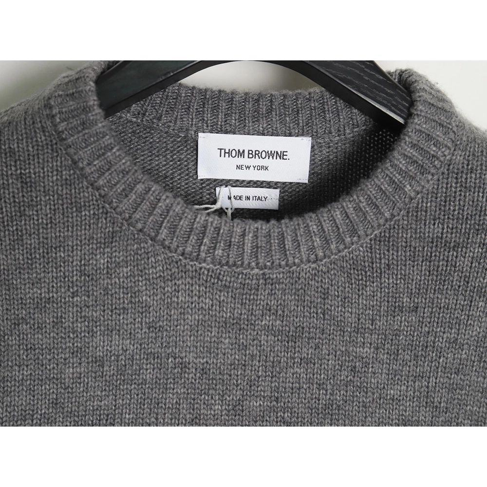 Thom Browne Thick Wool Crewneck Sweater TSK1,Thom Browne