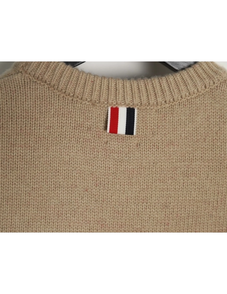 Thom Browne Thick Wool Crewneck Sweater,Thom Browne