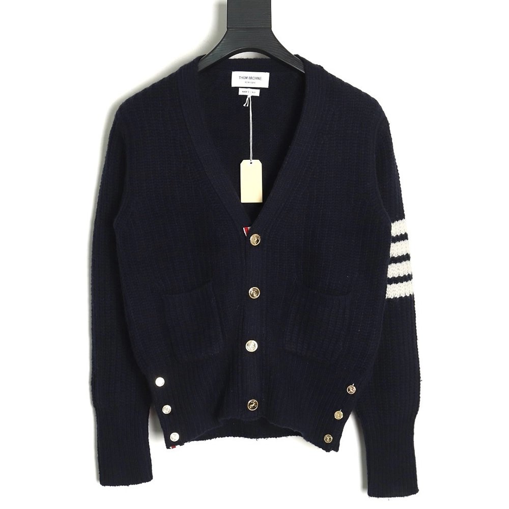 Thom Browne Thick Cardigan with Ribbon Knit TSK2,Thom Browne