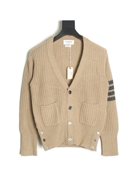 Thom Browne Thick Cardigan with Ribbon Knit TSK1,Thom Browne