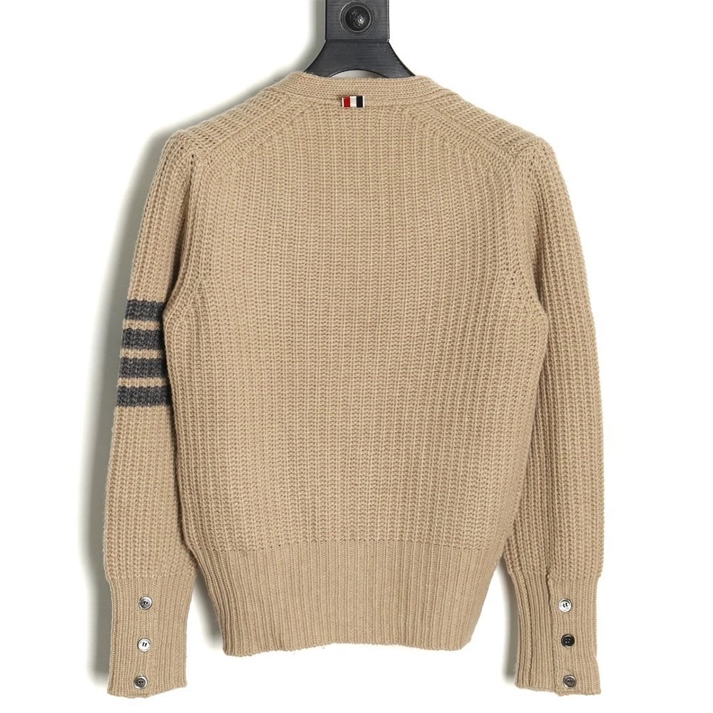 Thom Browne Thick Cardigan with Ribbon Knit TSK1,Thom Browne