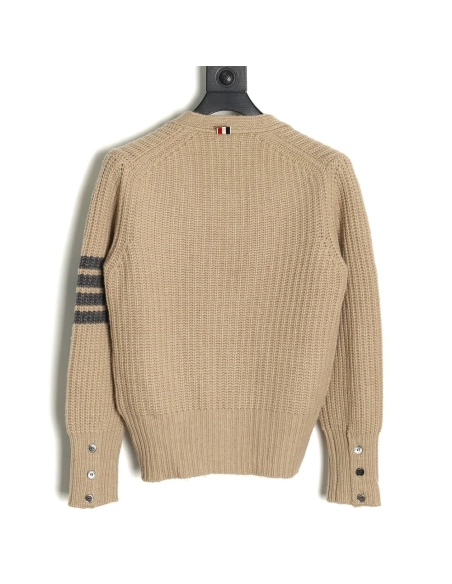 Thom Browne Thick Cardigan with Ribbon Knit TSK1,Thom Browne