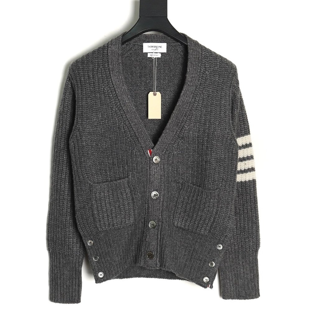 Thom Browne Thick Cardigan with Ribbon Knit,Thom Browne