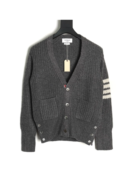 Thom Browne Thick Cardigan with Ribbon Knit,Thom Browne