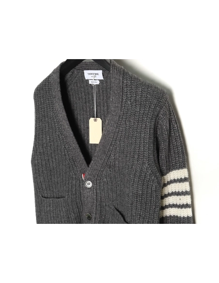 Thom Browne Thick Cardigan with Ribbon Knit,Thom Browne