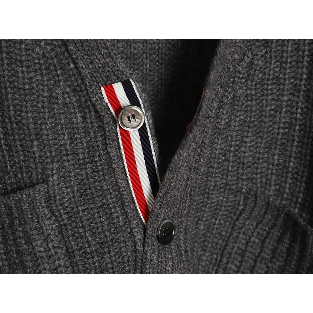 Thom Browne Thick Cardigan with Ribbon Knit,Thom Browne