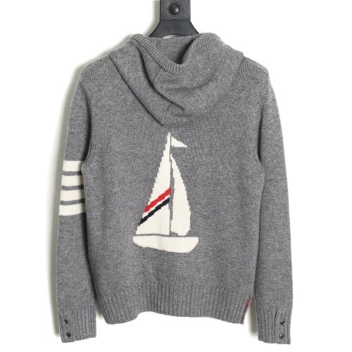 Thom Browne sailboat wool hooded jacket TSK1,Thom Browne