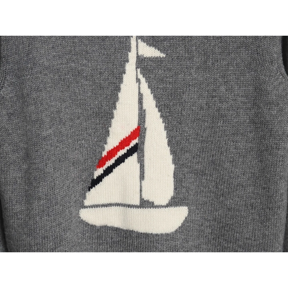 Thom Browne sailboat wool hooded jacket TSK1,Thom Browne