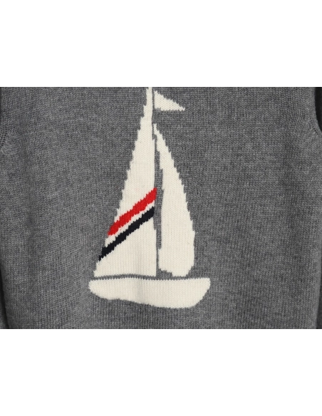 Thom Browne sailboat wool hooded jacket TSK1,Thom Browne