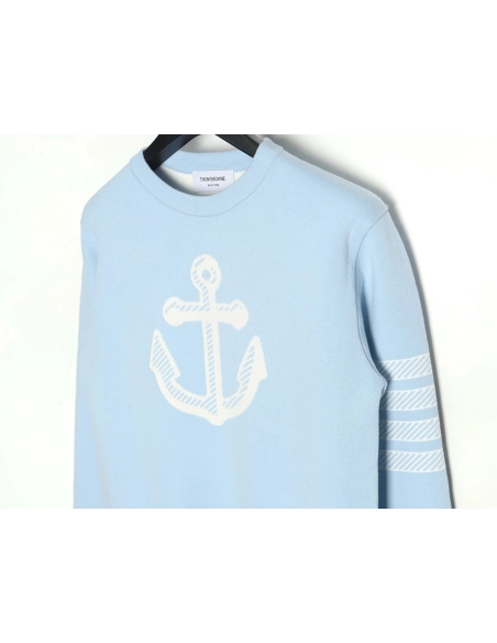 Thom Browne Anchor Crewneck Sweater,Thom Browne