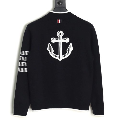 Thom Browne Anchor Baseball Jacket TSK1,Thom Browne