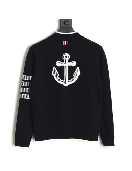 Thom Browne Anchor Baseball Jacket TSK1,Thom Browne