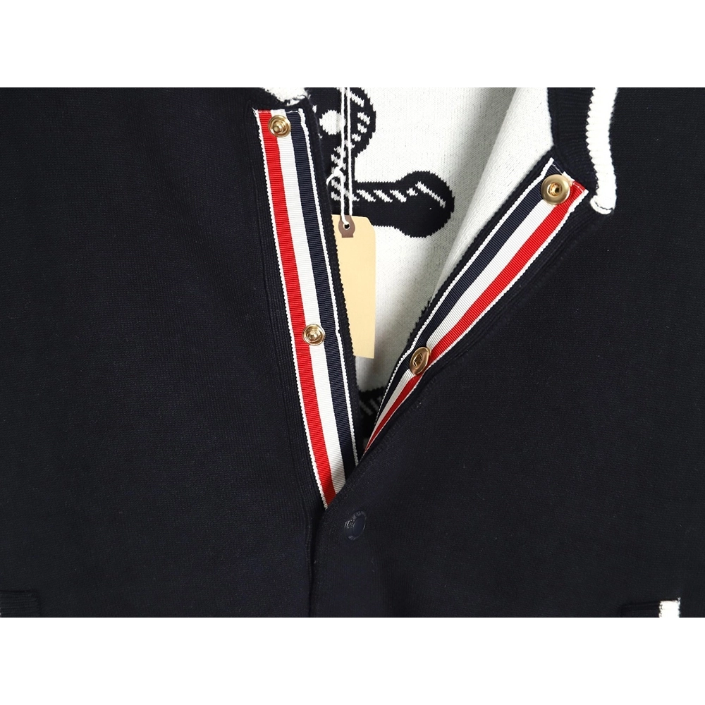 Thom Browne Anchor Baseball Jacket TSK1,Thom Browne