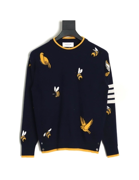 Thom Browne Bee Crew Neck Sweater,Thom Browne