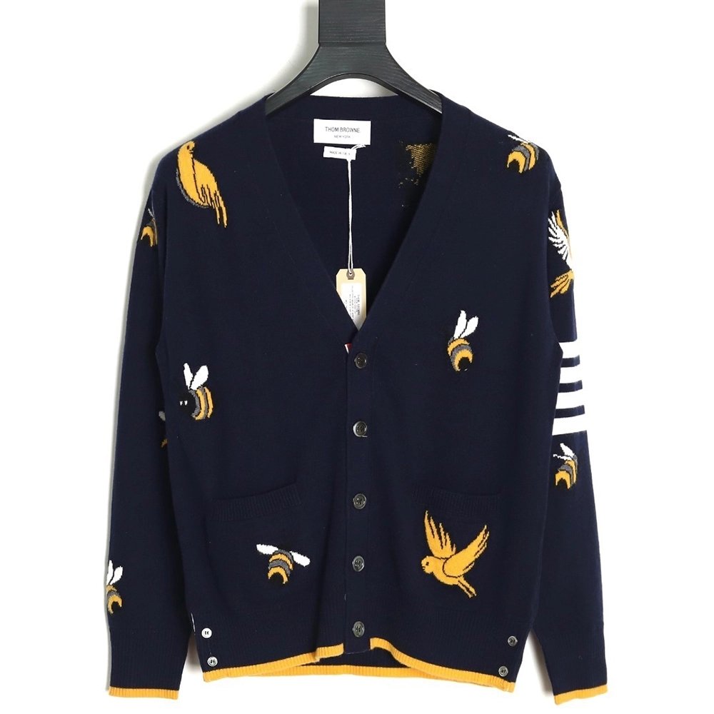Thom Browne Bee Cardigan Sweater TSK3,Thom Browne