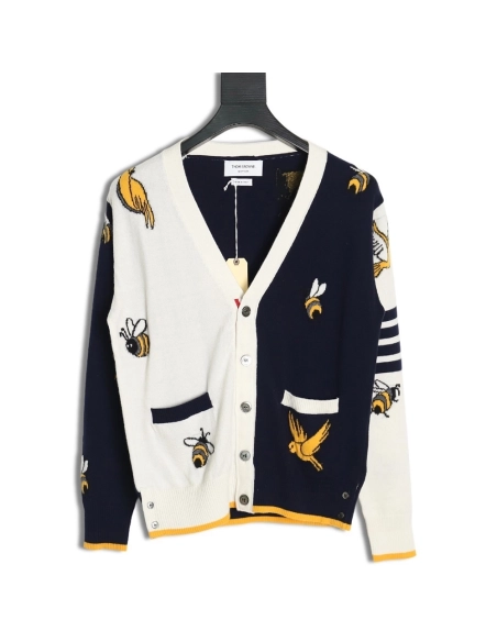 Thom Browne Bee Cardigan Sweater TSK1,Thom Browne