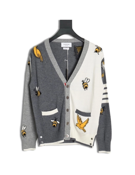 Thom Browne Bee Cardigan Sweater,Thom Browne