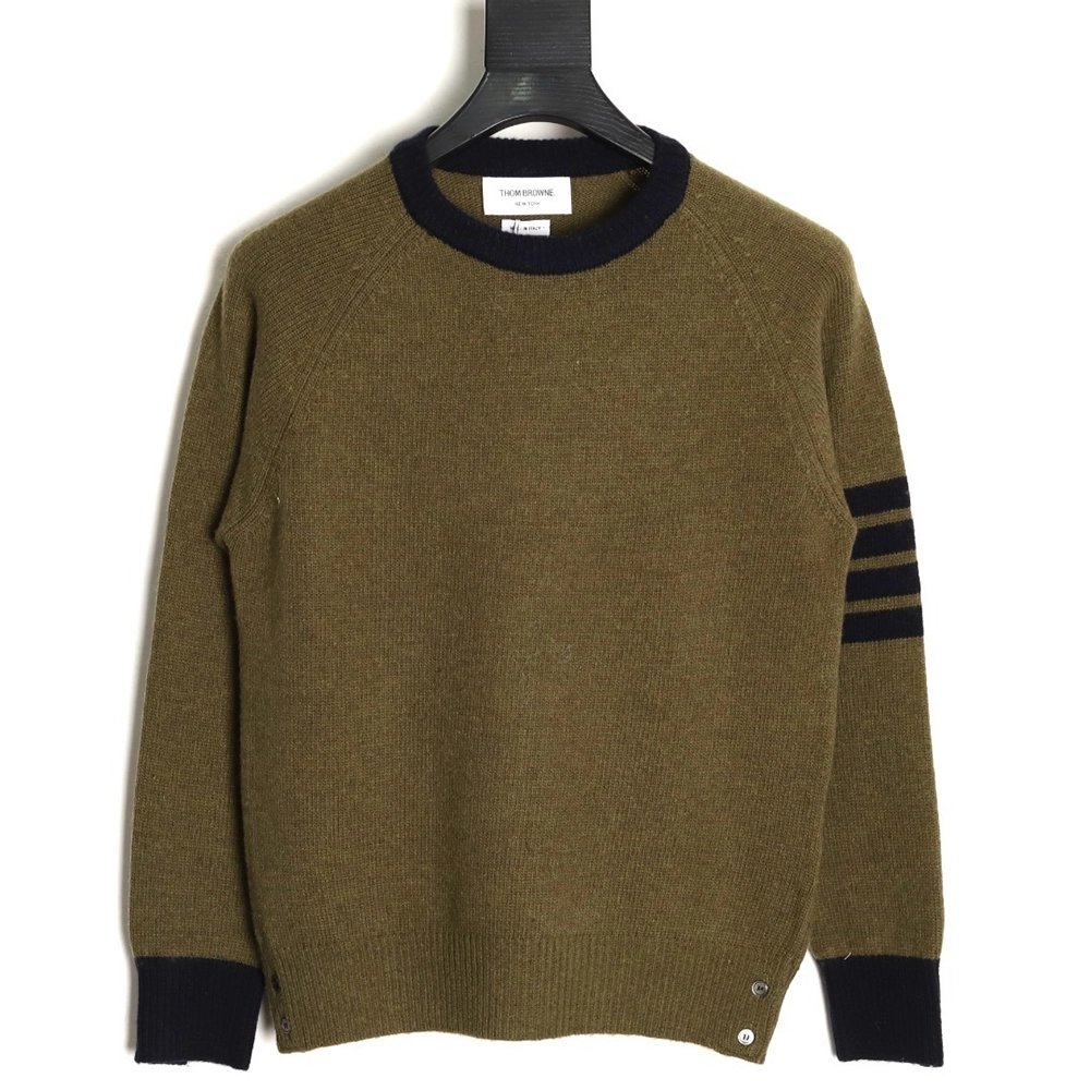 Thom Browne Color-block Wool Crewneck Sweater TSK2,Thom Browne