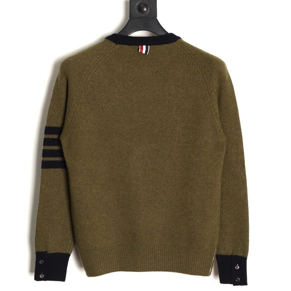 Thom Browne Color-block Wool Crewneck Sweater TSK2,Thom Browne